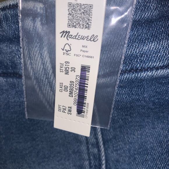 MADEWELL Women’s Midrise Stovepipe Jeans Shealy Wash. Raw Hem Edition.  Size 30 - Picture 11 of 16